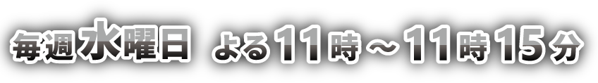 毎週水曜日 よる11時～11時30分