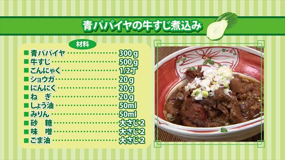 青パパイヤの牛すじ煮込み